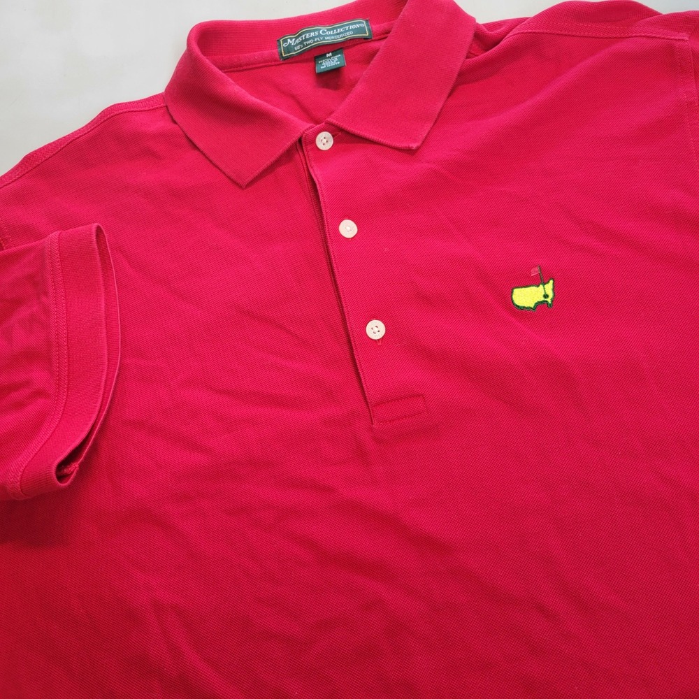 Masters Collection‎ Mens Red Pima Cotton Polo Shirt Mercerized Golf Top Size M